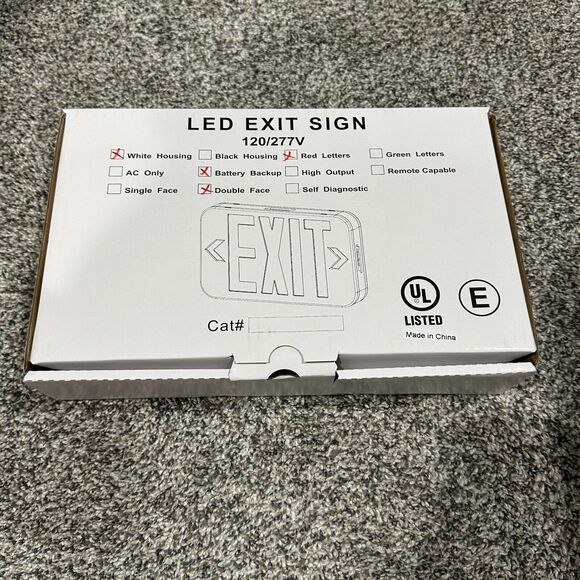 MaxLite 14101486 Lighting LED Exit Sign EX-RW Thermoplastic White w/ Red Letters - Picture 2 of 5
